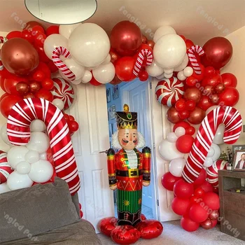 139шт, Рождественский набор для гирлянды из красных воздушных шаров, Детский душ, декор для детской вечеринки на 1-й День рождения, Пол, Свадебный набор воздушных шаров