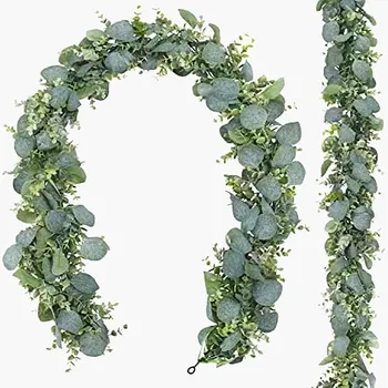180 см Рождественские листья и виноградные лозы, свадебные украшения для дома на открытом воздухе, имитация пластиковых цветочных лоз