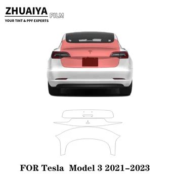 2017-2024 Для заднего люка Tesla Model 3 Защитная пленка для краски PPF 8-миллиметровая пленка для кузова автомобиля