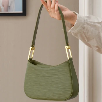 2023 Новая женская сумка подмышками, зеленая модная вечерняя сумочка в стиле ретро, роскошные дизайнерские сумки через плечо из искусственной кожи большой емкости для вечеринки