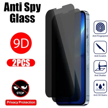 2шт Защитное Стекло Конфиденциальности для iPhone 12 11 14 Pro XR Max Anti Spy Закаленное Стекло Для iPhone 13 Pro Max Защитная Пленка Для Экрана