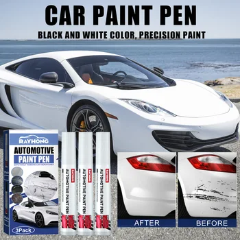 3 шт. Ручка для рисования, черно-белая водонепроницаемая ручка для удаления царапин, автомобильная краска, ремонт царапин, Уход за автомобилем