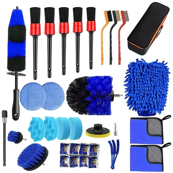 33 Части Набора Инструментов Для Чистки автомобиля Kit Car Beauty Cleaning Brush Space Набор Инструментов Для Удаления Пыли Kit Brush