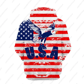 3D-принт Американского флага, Национальной эмблемы, Статуи Свободы, мужской уличной моды, Повседневный пуловер, Мужские Женские толстовки, Мужское флисовое пальто