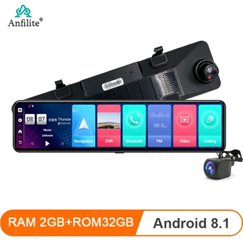 4G 12-дюймовый Android 8.1 Dashcam Автомобильный Видеорегистратор 2 ГБ + 32 ГБ GPS Навигация Зеркало заднего вида ADAS Видеомагнитофон Удаленный Монитор Тире Камера