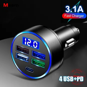 4X Автомобильное зарядное устройство USB PD 30W Type-C с адаптером быстрой зарядки для iPhone 13 12 11 Pro Max