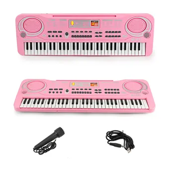 61 Клавиша USB, электронный орган, цифровая клавиатура, пианино, Электронное пианино, Музыкальный инструмент для детей, детская игрушка с микрофоном