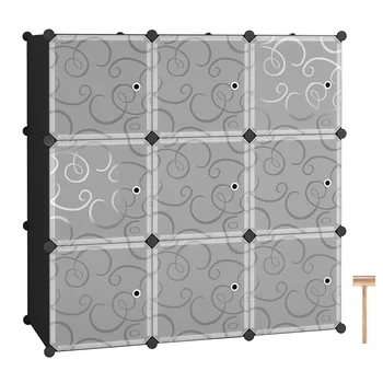 9-Кубовый Шкаф-органайзер для спальни Многофункциональные полки Модульный Шкаф для обуви Cubbies с дверцами