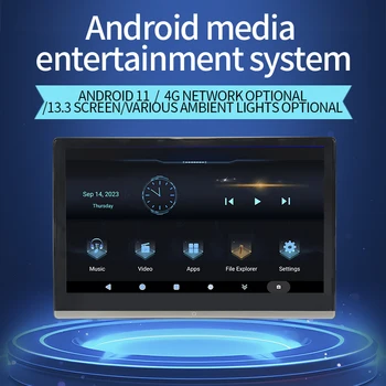 Android 11 13,3-дюймовый монитор подголовника автомобиля, автоматическое телевидение, интеллектуальные системные мониторы, видеопланшет с сенсорным экраном, мультимедиа WIFI GPS