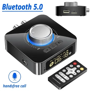 Bluetooth 5,0 Приемник Передатчик Стерео AUX 3,5 мм Разъем RCA Громкой связи TF U-Disk Play Беспроводной аудиоадаптер для телевизора ПК автомобиля