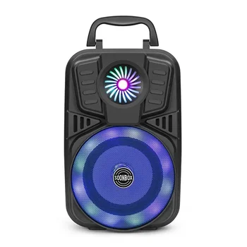 Caixa De Som Портативный Беспроводной динамик Bluetooth с красочной подсветкой RGB Сабвуфер 360 Стерео Объемного звучания TWS Бумбокс Домашнее караоке FM