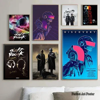 Daft Punk Певица Плакаты и Принты Шлем Группа Настенное Искусство Холст Живопись Современный Дом Семейная Спальня Декор Настенные Картины Cuadro