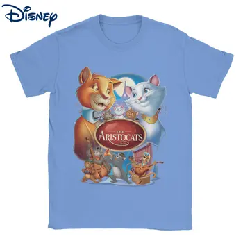 Disney The Aristocats Marie Cats Давайте подбадривать друг друга Мужская футболка Винтажные футболки Футболка из чистого хлопка Подарок на день рождения Топы