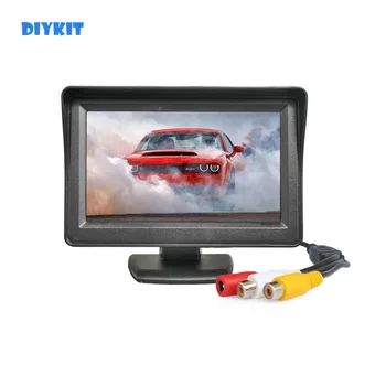 DIYKIT 4,3-дюймовый цветной TFT-ЖК-монитор заднего вида автомобиля, парковочный монитор заднего вида с 2-канальным видеовходом
