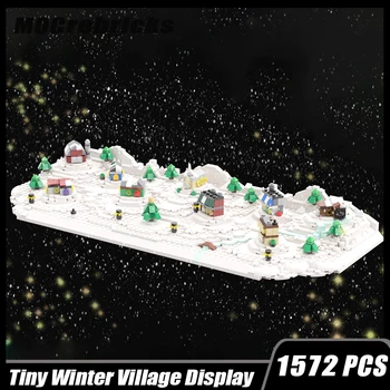MOC-58694 Модульность здания для показа зимней деревни Сборка строительных блоков Модель кирпича Детская игрушка Рождественские подарки