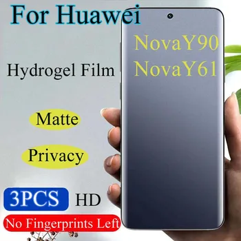 NovaY90 Матовая Защитная Пленка Для Экрана Huawei Nova Y61 Privacy Гидрогелевая Пленка Nova Y90 NovaY61 Soft HD Anti-Peeping Полное Покрытие