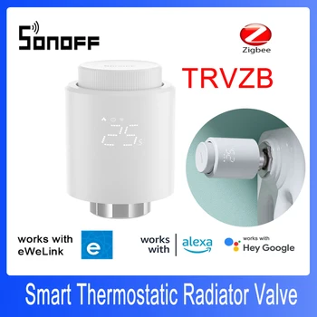 SONOFF TRVZB Zigbee Термостатический Радиаторный Клапан Умное Отопление Дома Защита От Замерзания Дистанционное Групповое Управление через eWeLink Alexa