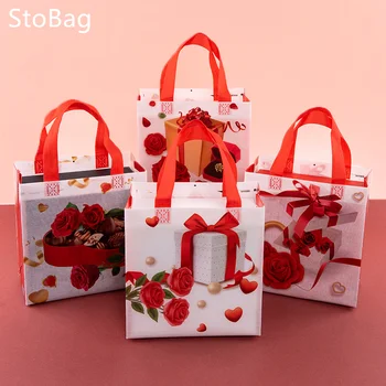 StoBag для вечеринки по случаю дня рождения, сумка-тоут из нетканого материала, свадебный подарок на День Святого Валентина, упаковка игрушек, водонепроницаемое хранение на вынос