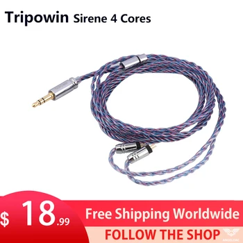 Tripowin Sirene 4-Жильный Кабель IEM 24AWG OFC Сменный Кабель по 32 Провода На Жилу с ПВХ Покрытием для Аудиофильского Внутриканального Монитора