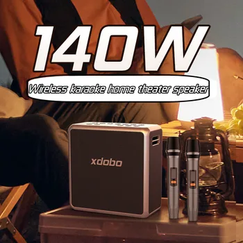 XDOBO King Max 140 Вт, стереосистема объемного звучания, Bluetooth-динамик, мощный уличный беспроводной микрофон, караоке Bluetooth Audi