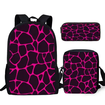 YIKELUO Модный молодежный рюкзак для ноутбука с 3D текстурой жирафа, рюкзак для студенческих учебников большой емкости, повседневная сумка-мессенджер
