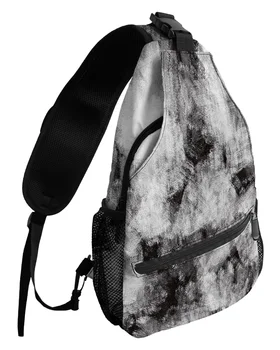 Абстрактные современные полипропиленовые Черно-серые нагрудные сумки для женщин, мужские водонепроницаемые сумки-мессенджеры, спортивная сумка через плечо на одно плечо