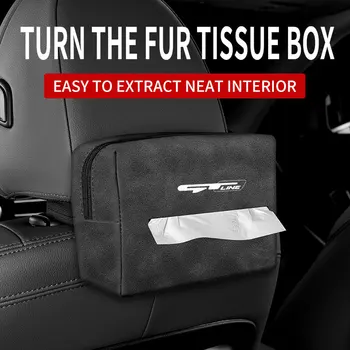 Автомобильная Замшевая Тканевая сумка, Защитный чехол для Peugeot GT GTLINE, Коробка для салфеток на спинке автокресла, Аксессуары для интерьера
