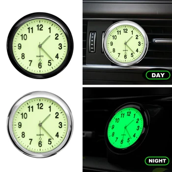 Автомобильные Часы Светящиеся Автомобильные Внутренние Наклеивающиеся Цифровые Часы Механика Кварцевые Часы 40 мм 43 мм Авто Орнамент Автомобильные Аксессуары
