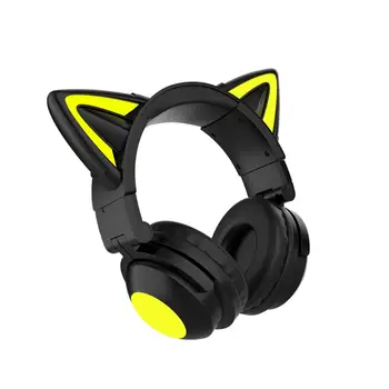 Беспроводная Bluetooth-гарнитура с кошачьими ушками, Наушники-вкладыши, Новые черные