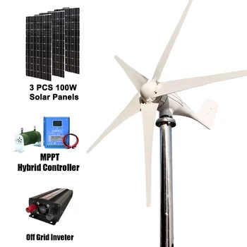 Ветряная турбина мощностью 3000 Вт 12 В 24 В 48 В Ветряная турбина с бесплатным контроллером MPPT Батарея 220 В для домашнего использования
