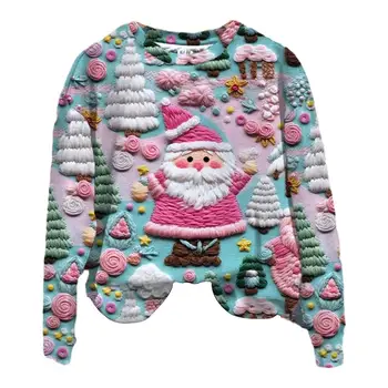 Графический пуловер, толстовка, забавные зимние пуловеры, Толстая теплая толстовка с объемным 3D-принтом с длинным рукавом для мужчин и женщин, для путешествий