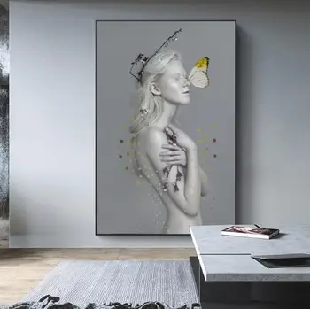 Декоративная живопись с изображением скандинавской девушки с плакатом абстрактное искусство портрет красоты современная простая настенная живопись в гостиной