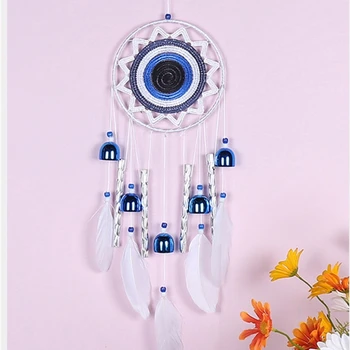 Декоративное перо D0AD Blue Eye, искусственное перо ручной работы, Подвеска для дома, спальни, украшения помещений