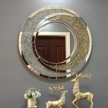 Декоративные зеркала для гостиной в Корейском стиле, Роскошные Круглые Декоративные Зеркала в Скандинавском стиле, Большие Woondecoratie Home Deco WZ50DM