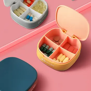 Дизайнерский Футляр для таблеток Портативный 4 Сетки Nordic Pill Box Drug Tablet Держатель для хранения лекарств Разветвитель Органайзер Контейнер Чехол