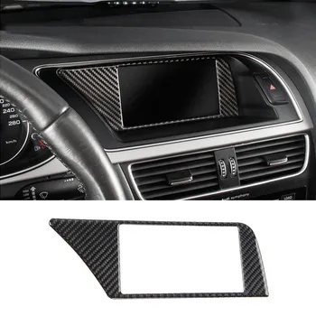 Для Audi A4 B8 2009 2010 2011 2012 2013 2014 2015 2016 Автомобильная внутренняя навигационная панель из углеродного волокна, сигнальная лампа, рамка, отделка крышки