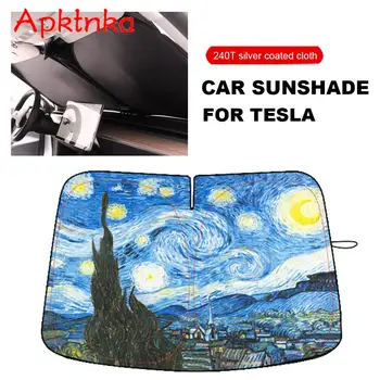 Для Tesla модель Y 3 X S Звездное небо Солнцезащитный крем на лобовое стекло автомобиля, козырек, солнцезащитный козырек, блокирующий защиту от ультрафиолетовых лучей, зонтик Coche