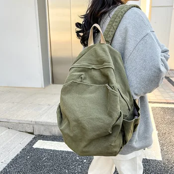 Женские рюкзаки в элегантном стиле, классные хлопковые школьные сумки для девочек-подростков, модные мужские и женские холщовые рюкзаки, дорожный рюкзак