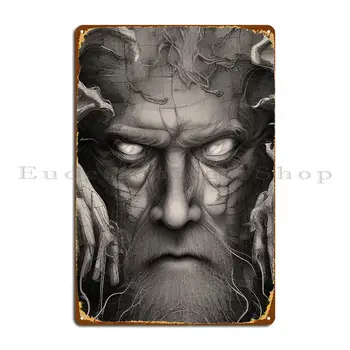 Злое лицо Древнего Демона, металлическая табличка, декор стен, дизайн гостиной, паба, забавный жестяной плакат