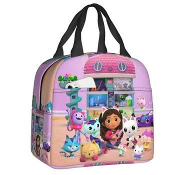 Изолированная сумка для ланча Gabbys Dollhouse для женщин Mercat Cat Портативный термоохладитель Bento Box School