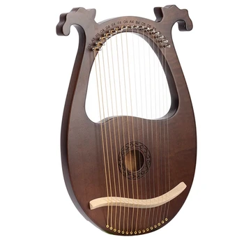 Качественная лира-арфа, 16-струнный струнный инструмент из красного дерева, корпус струнного инструмента с ключом для настройки и запасными струнами