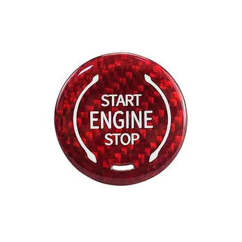 Кнопка запуска двигателя из углеродного волокна, кнопка остановки запуска двигателя, крышка кнопки зажигания для Chevy Corvette C8 2020 2021 2022, красный