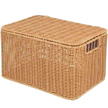 Коробки для хранения Кубиков С крышками и металлическим каркасом Плетеная корзина для хранения Многоцелевая Корзина для Мелочей Плетеная Коробка для хранения Кубиков