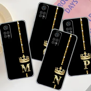 Корона с Золотыми Буквами M Силиконовый Чехол Для Xiaomi Redmi Note 12 10 11 9S 9 8 7 Pro 10S 11T k40 8T 12C 9A 9C 10C Мягкая Обложка Fundas