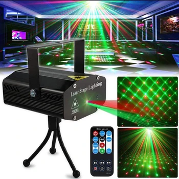 Лазерный свет RGB Full Sky Star, Голосовое управление, пульт дистанционного управления, свет для танцевального стола, бар, KTV, Атмосферный свет, Семейная вечеринка, праздник