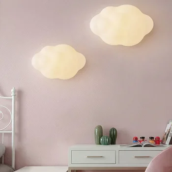 Лампы PE Cloud, детские настенные светильники для мальчиков и девочек, прикроватный декор для спальни, Детская, теплая защита для глаз, настенный светильник LED