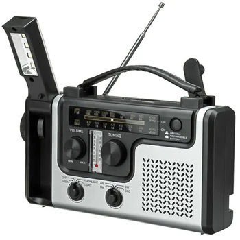 Многофункциональное солнечное радио, портативное FM / AM-радио, Встроенный динамик, светодиодный аварийный фонарик, настольная лампа