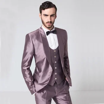 Мужской костюм-тройка, атласный однобортный строгий костюм для мужчин, комплекты костюмов, элегантный мужской костюм для свадьбы, мужской комплект, мужские брюки