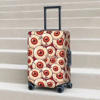 Мультяшный чехол для чемодана Eyeball Zombie Праздничный, готический, забавный красный, практичные аксессуары для багажа, защита для бизнеса, Рождественский подарок