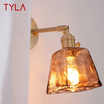 Настенный светильник TYLA Nordic из латуни, прикроватная лампа для гостиной, спальни, современный гостиничный коридор, настенный светильник для прихожей